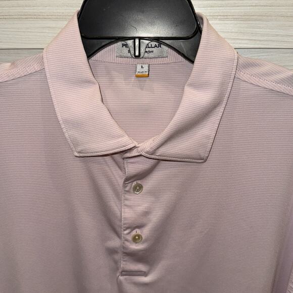 Peter Millar Summer Comfort Polo Pink Stripe Large - Picture 2 of 6
